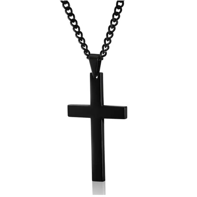 minimalist cross pendant chain necklace 1
