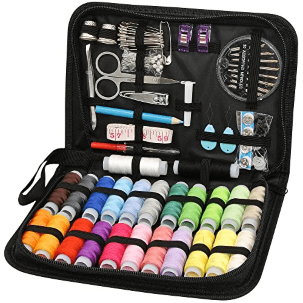 sewing kit with 100 sewing supplies and accessories 24 color threads needle and thread kit products for small fixes basic mini travel sewing kit for emergency repairs details 1