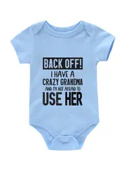 baby girls casual i have a crazy grandma short sleeve onesie clothes details 12