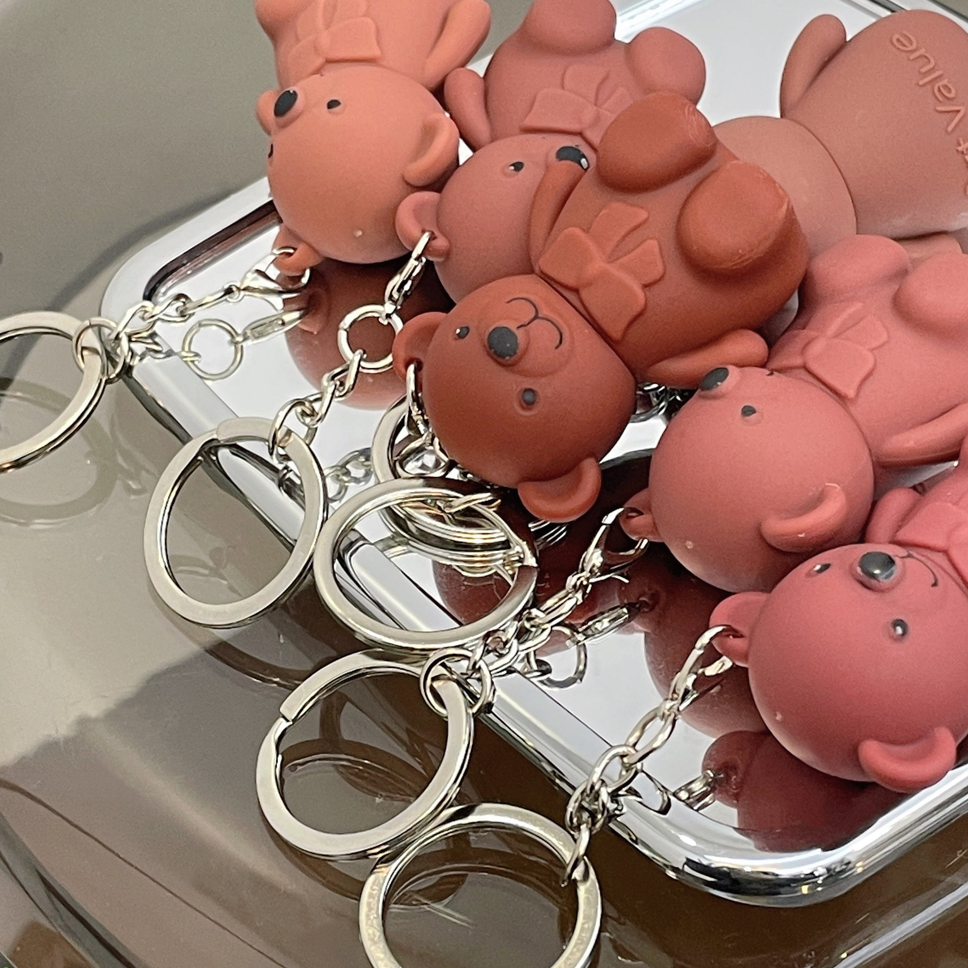 6 color mini bear keychain lip glaze long lasting matte lipstick with non peeling pigmentation valentines day gifts details 8