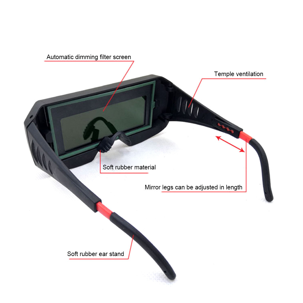 1pc solar powered auto darkening welding goggles optical clarity welding glasses protective automatic dimming eye protection glasses details 3