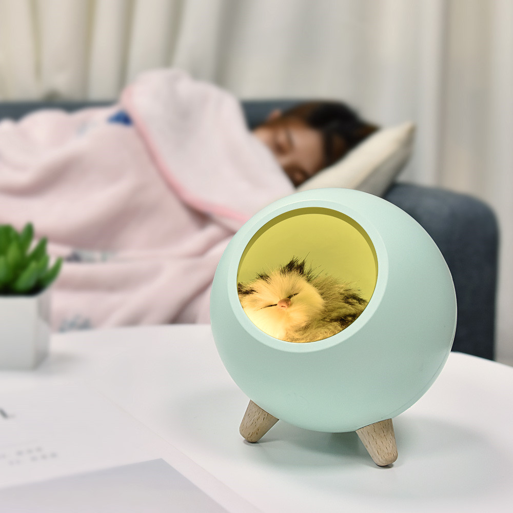 desk table lamp touch sensor dimmable cat house led night light usb rechargeable bedroom bedside lamp for children baby gift details 6