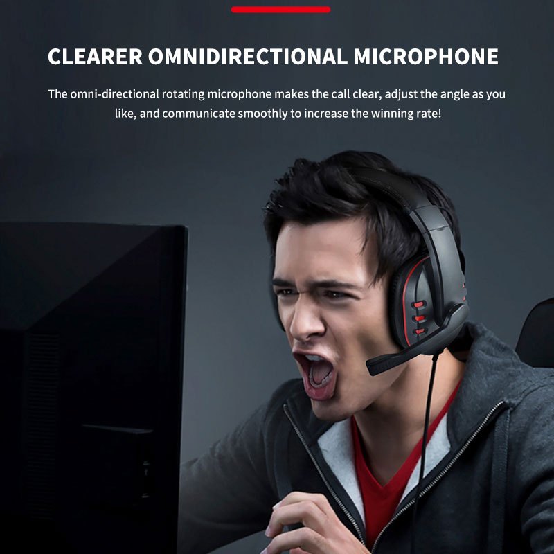 1 set gaming headphones stereo computer headsets large headphones for gaming used for ps4 ps5 xbox one switch comfortable to wear details 2