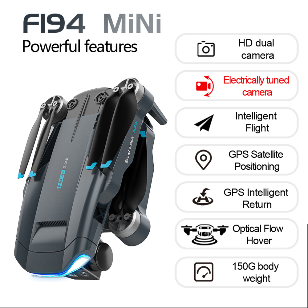 f194 mini drone dual hd camera gps drone brushless motor rc helicopter foldable quadcopter fly toy gifts details 25