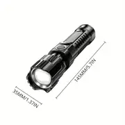 1 adet Süper Parlak El Feneri, USB Şarj Edilebilir Teleskopik Yakınlaştırma Geniş Işın El Feneri Açık Hava, Keşif, Çalışma Aydınlatması için Acil Aydınlatma ayrıntılar 6