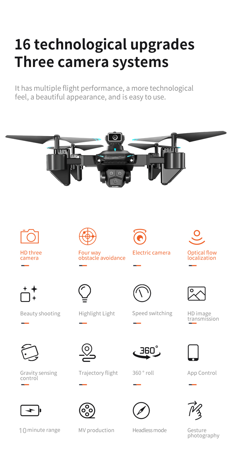 wryx 2023 new ky605s drone three camera professional hd camera obstacle avoidance aerial photography foldable quadcopter gift toy uav details 3