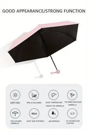 Travel Umbrella, Compact Lightweight Portable Waterproof Folding Umbrella, With 6 Ribs Reinforced UV Protection Umbrella For Men Women details 19