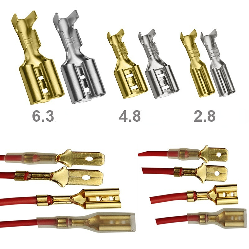 40/ /200 piezas, terminales de engarzado , conectores de cable eléctrico de , kit de conectores de terminal de pala, de 2,8/4,8/6,3mm detalles 0