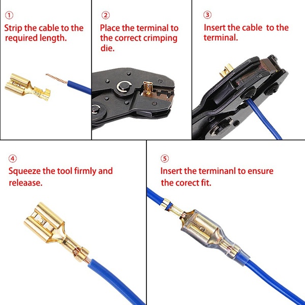 40/ /200 piezas, terminales de engarzado , conectores de cable eléctrico de , kit de conectores de terminal de pala, de 2,8/4,8/6,3mm detalles 1