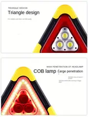 light, car warning light triangle rack car triangle warning sign luminous tripod parking reflective emergency light details 8