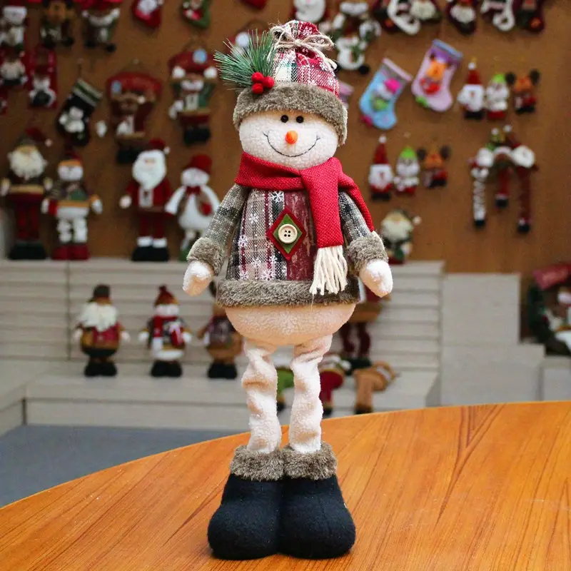 1pc 3pcs christmas dolls tree decor new year ornament reindeer snowman santa claus standing doll navidad decoration merry christmas details 4