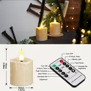 pack of 6 12 led candle with battery outdoor waterproof usb rechargeable candle remote control christmas candle flickering waterproof electronic tealight for halloween christmas party lights decoration simulation candle details 1