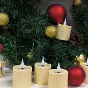 pack of 6 12 led candle with battery outdoor waterproof usb rechargeable candle remote control christmas candle flickering waterproof electronic tealight for halloween christmas party lights decoration simulation candle details 5