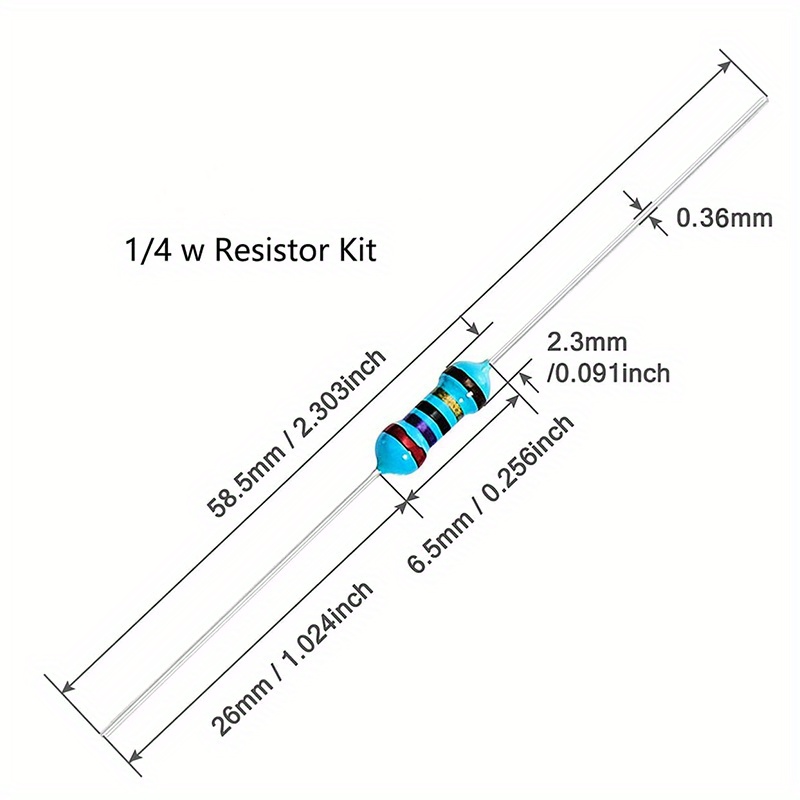 kit completo de resistencias para - 2600/600pcs, 130 (1 ohm-118.11), película de 1/4w, y , con de almacenamiento o bolsa detalles 2