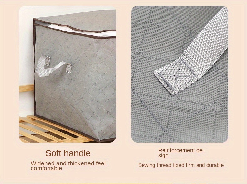 1pc large storage bag clothes storage with reinforced handle wardrobe zipper container with clear window details 6