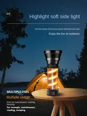 1pc Flashlight Outdoor Camping Tent Light, LED Atmosphere Light, Coil Light, Camping Lighting Warm Light, Extra Long Range Emergency Light details 2