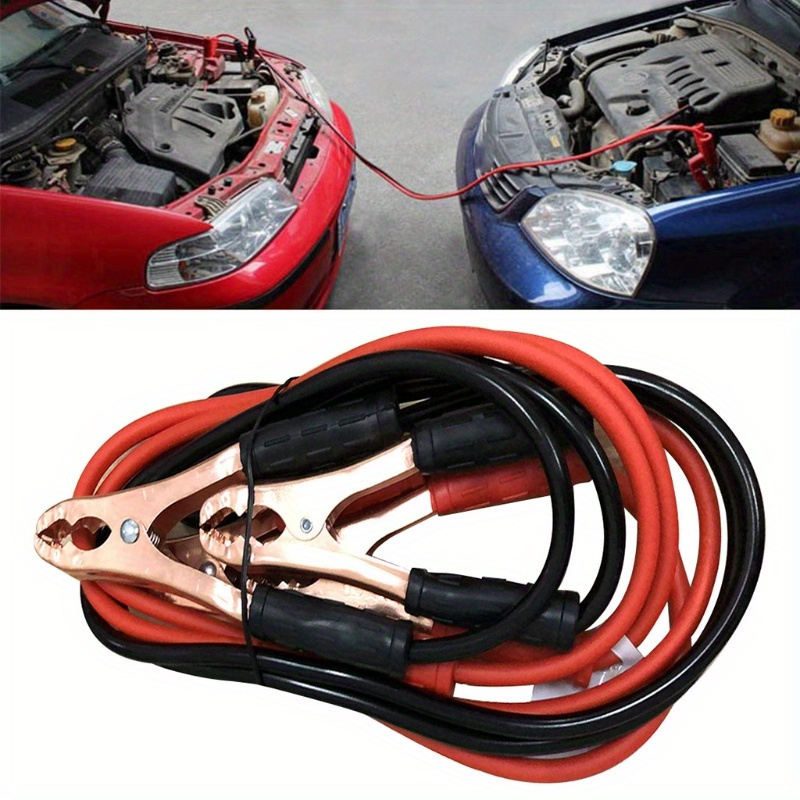 car 12v negative positive battery charger power cable clamp alligator clip cable heavy duty jumper cables 500amp 12 gauge 6ft booster cables details 1