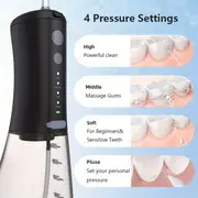 Water Dental Flosser Oral Irrigator With 4 Models, 11.83oz Cordless Water Teeth Cleaner Pick 4 Tips, IPX7 Waterproof Rechargeable Portable Powerful Battery, For Travel & Home Braces details 7