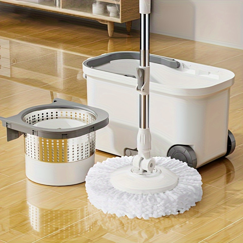 1set, Household Double Drive Rotary Mop And Bucket Set, Spin Mop, Hands-free Wash Mop, Wet And Dry Use, Dust Removal Mop, For Hardwood, Laminate, Tile, Wooden Floor Cleaning, Cleaning Tool details 7