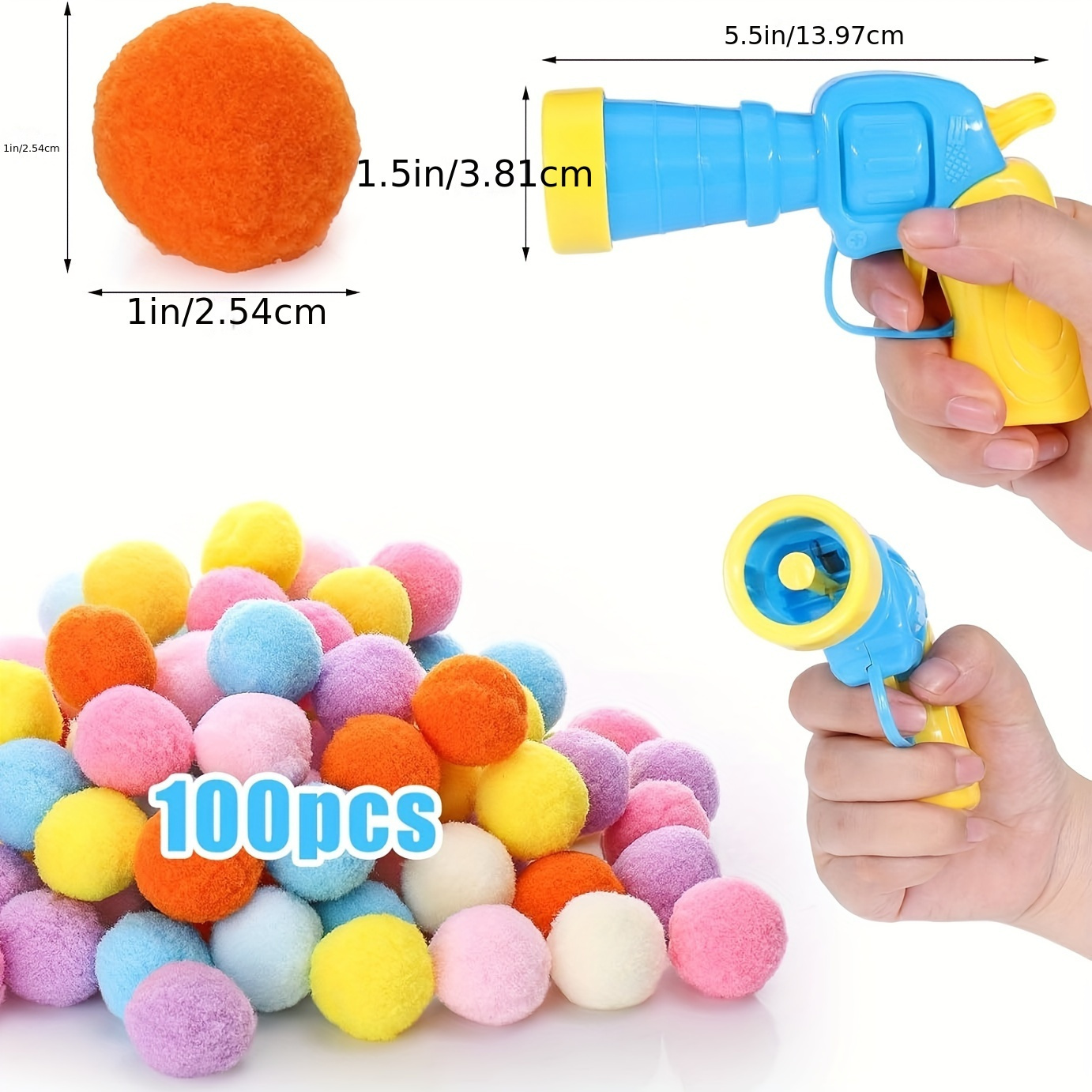 interactive launch training cat toys creative kittens mini pompoms games stretch plush ball toys for cats pet accessories details 0