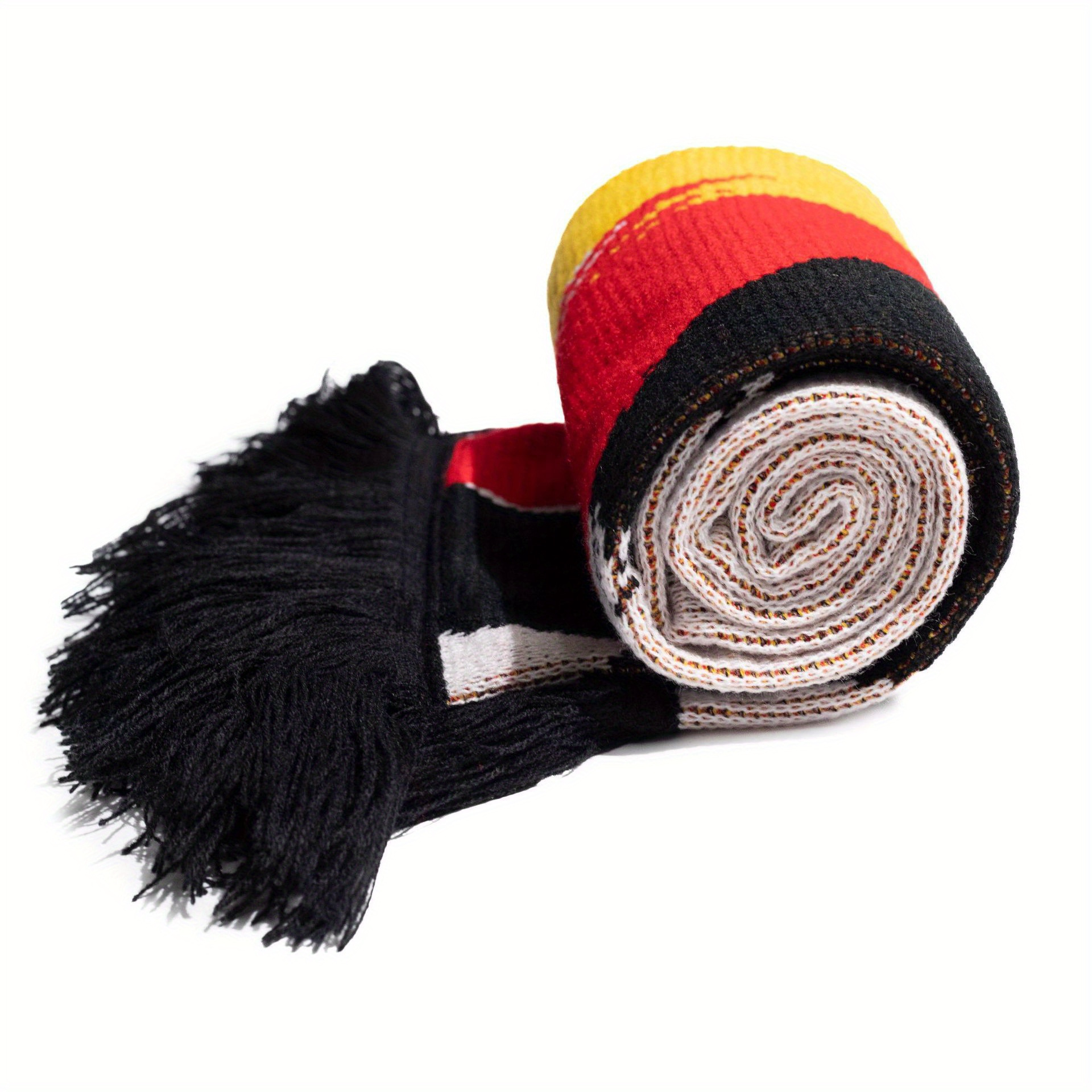 1pc 2pcs germany football scarf european cup woven fan scarf with tassels soccer national teams support sports fan supplies details 4