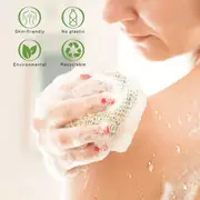 sustainable sisal soap saver bags 5pcs natural exfoliating loofahs with drawstring wooden beads for rich lather quick dry essential bathroom essentials details 3