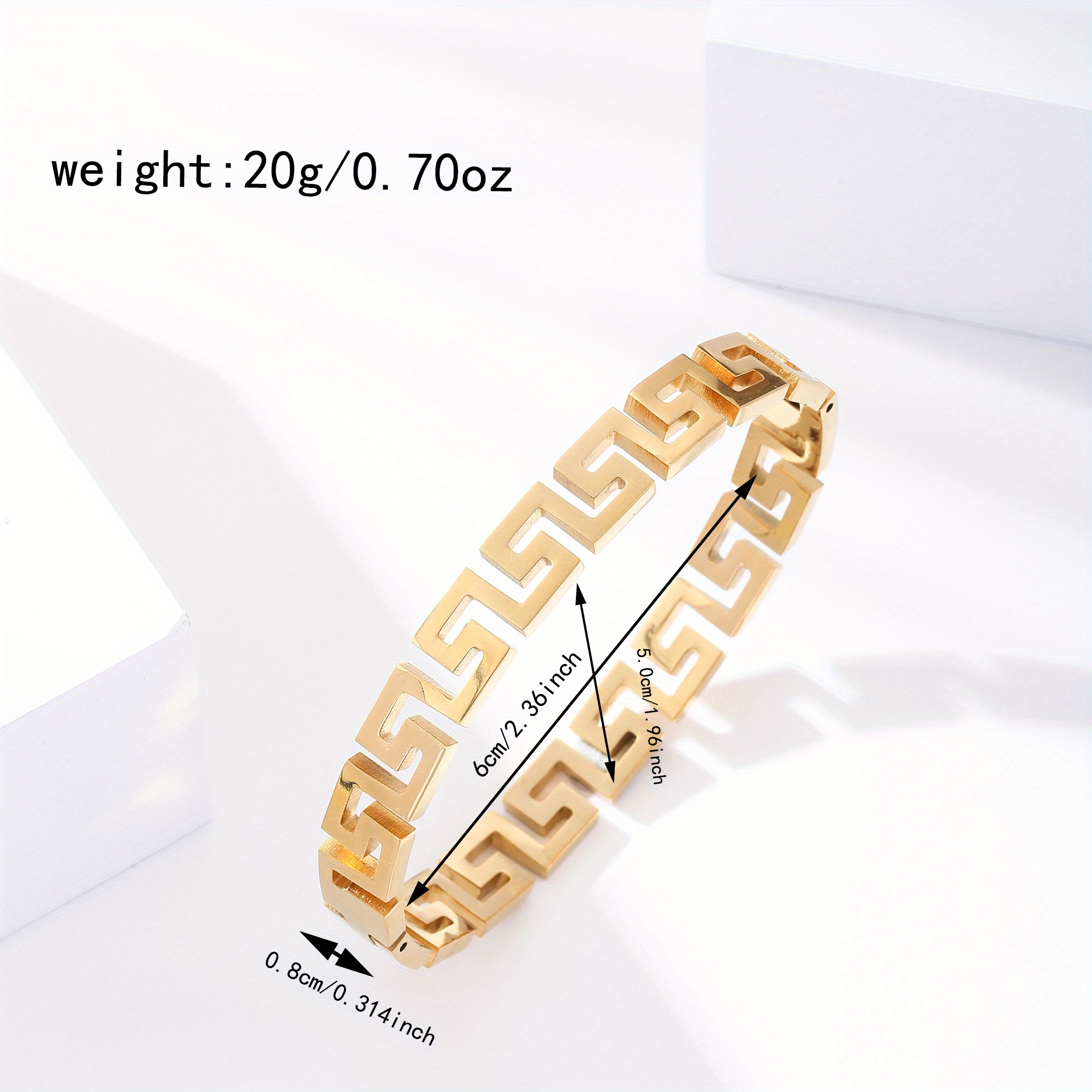 1pc elegant 18k gold plated   stainless steel bracelet vintage hiphop geometric link jewelry fashion accessory for unisex ideal for birthday or valentines day gift details 1