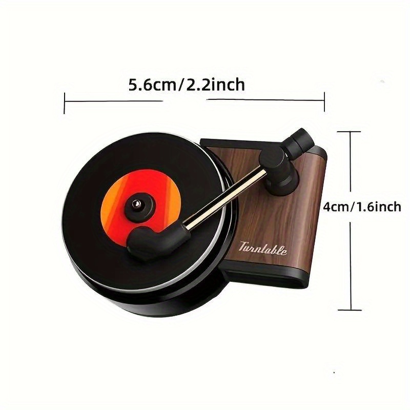 vintage record player car air freshener rotating vent clip with scented pad perfect for vehicle interior decor details 13