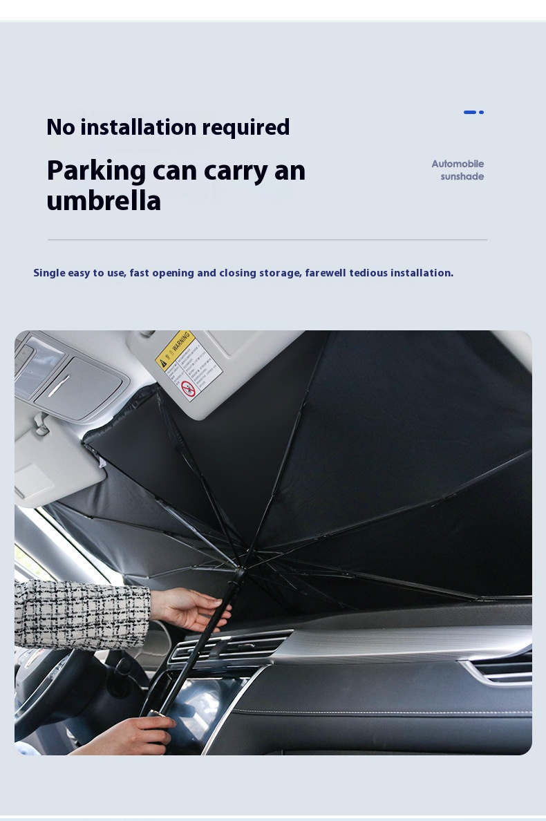 foldable car sun umbrella easy install reflective sunshade details 2