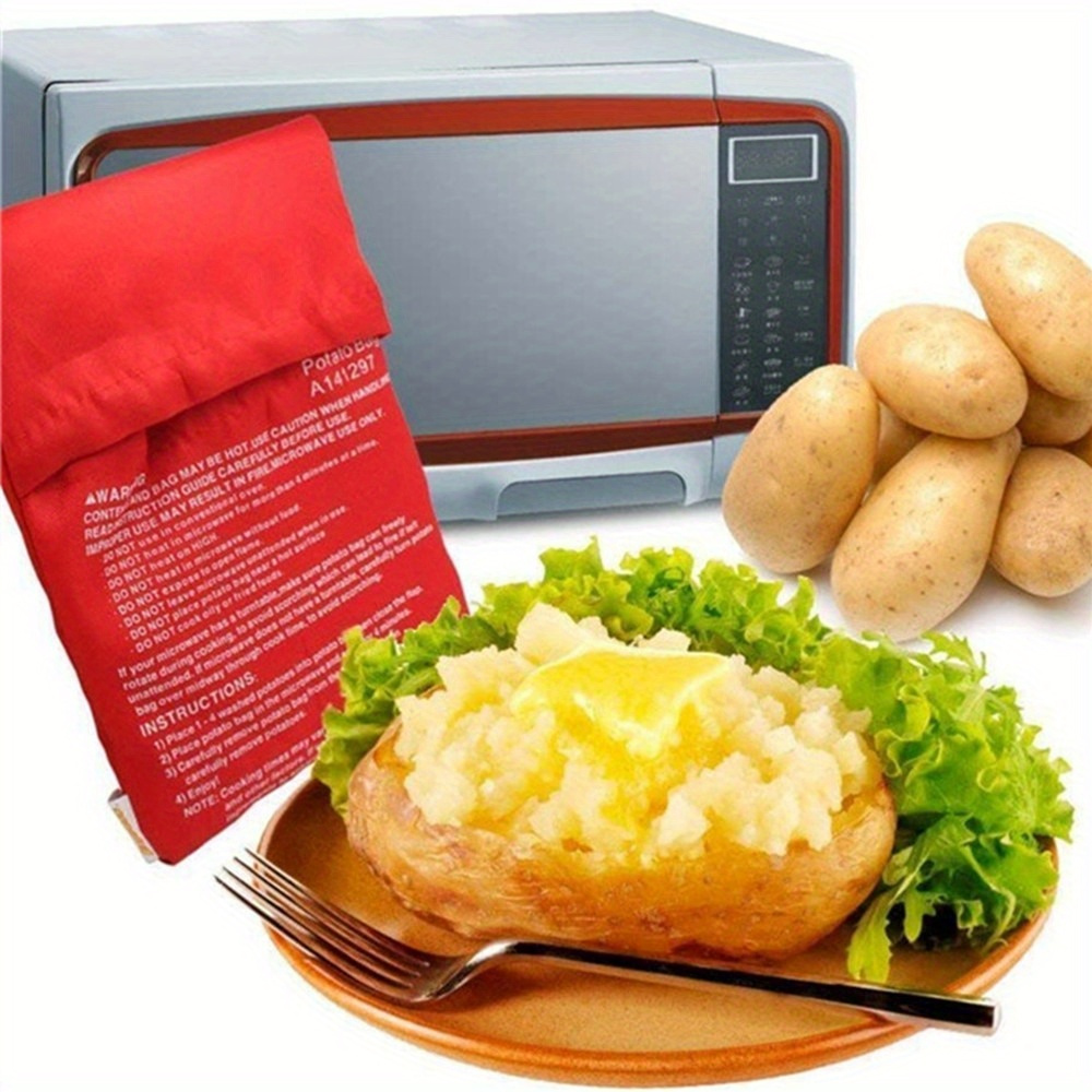1pc microwave potato cooker bag polyester washable reusable potato baker pouch quick microwave corn sweet potato cooking accessory no battery needed details 6