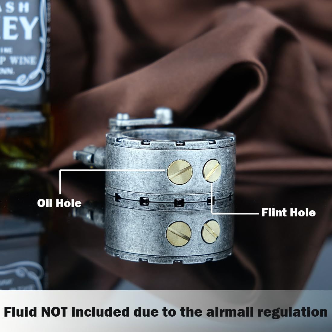 vintage steampunk trench lighter with   gas   kerosene filled metal lighter for men dad husband rustic     not included husband gift idea steampunk accessory   mechanism details 5