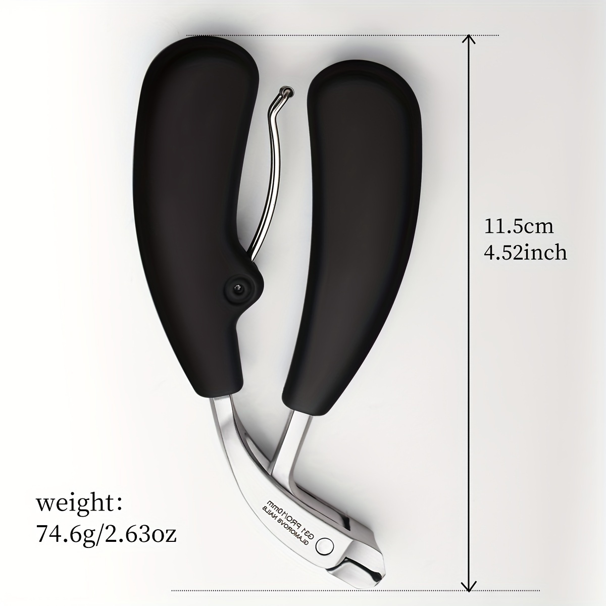 1pc heavy duty stainless steel nail clippers with blade curved design for thick nails elderly friendly no splash precision trimming long handle with arc blade for mens toenails details 4