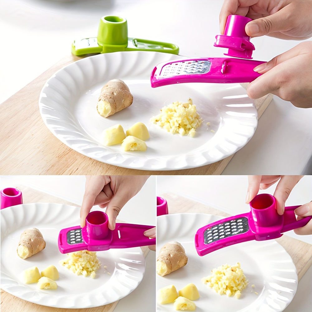 1pc   3 in 1 multifunctional garlic press abs plastic garlic mincer grinder and ginger masher   and clean kitchen gadget tool details 5