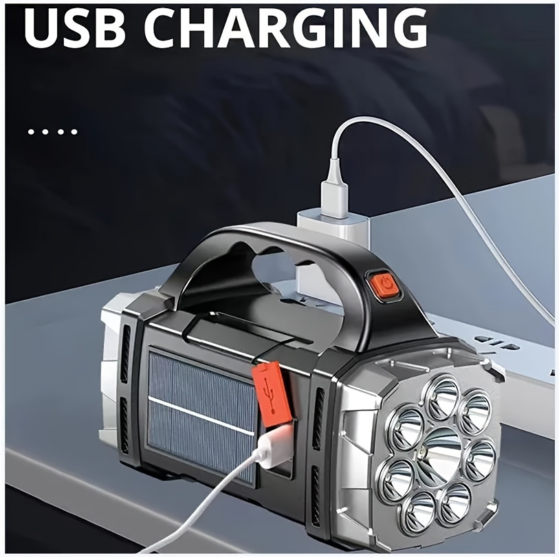 ultra 2200w led işığı - çift güneş & usb şarj edilebilir, su geçirmez ip44, dış maceralar için kör işınla taşınabilir güç bankası feneri ayrıntılar 6