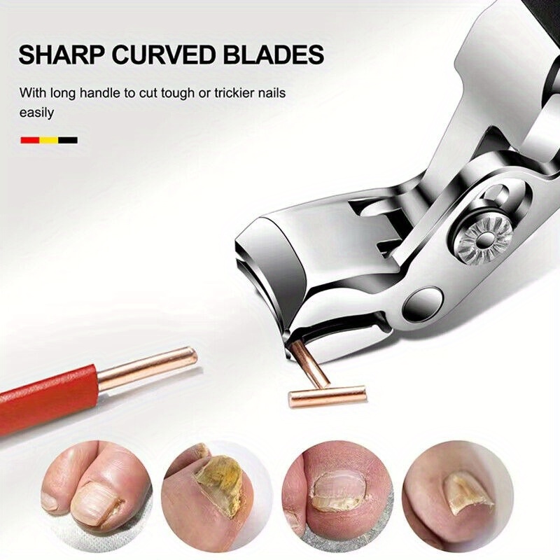  pro toenail clippers professional design ergonomic grip stainless steel easy adjustment no fragrance nail care tool for home use details 3