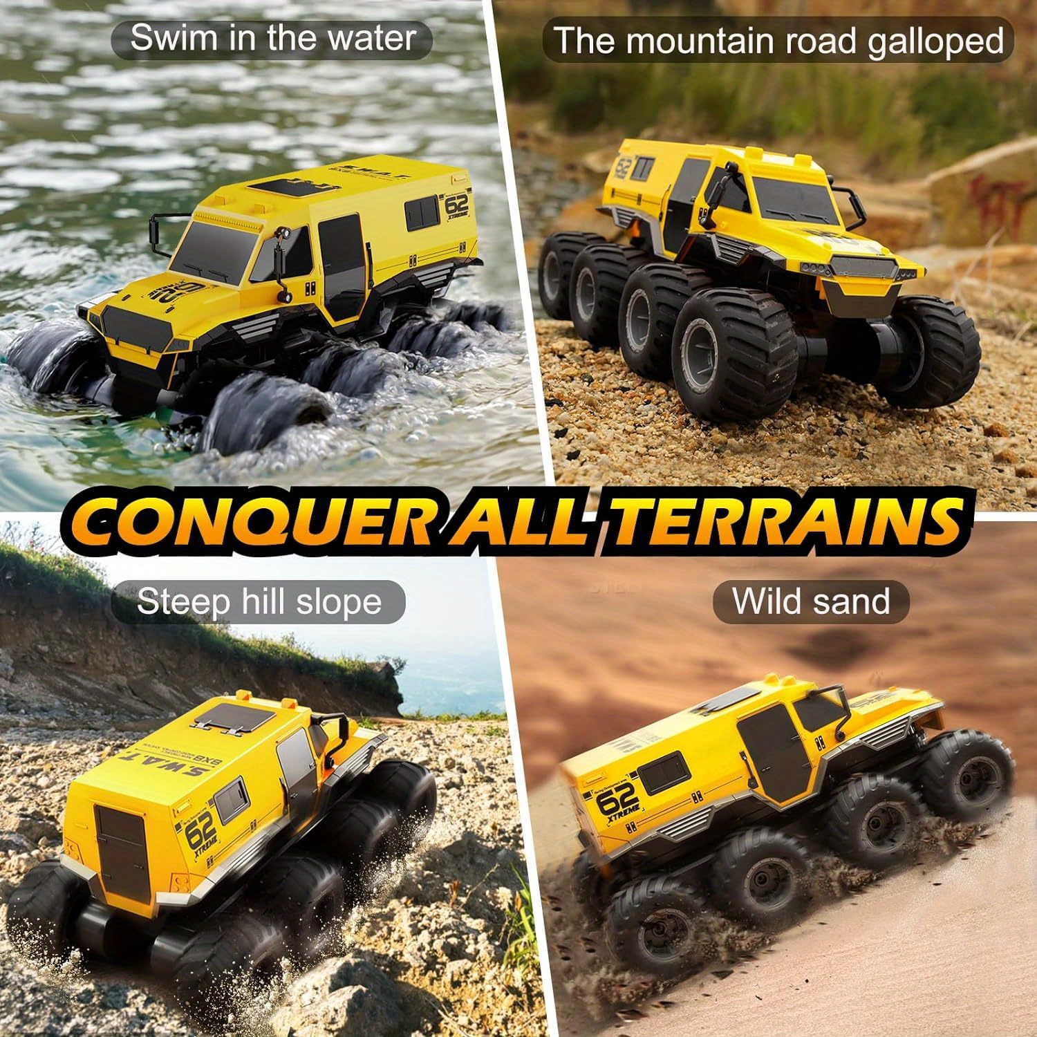 2 4g remote control truck with rechargeable battery 8wd rcl truck 1 12 large remote control stunt car all terrain remote control car toy suitable for birthday and christmas gifts for boys girls details 4