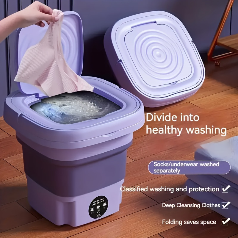 Mini wasmachine opgevouwen