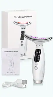 valentines day face and neck beauty led and heating function multifunctional facial massager usb rechargeable with vibration and heating functions for face neck and shoulder care beauty tools for gift details 5