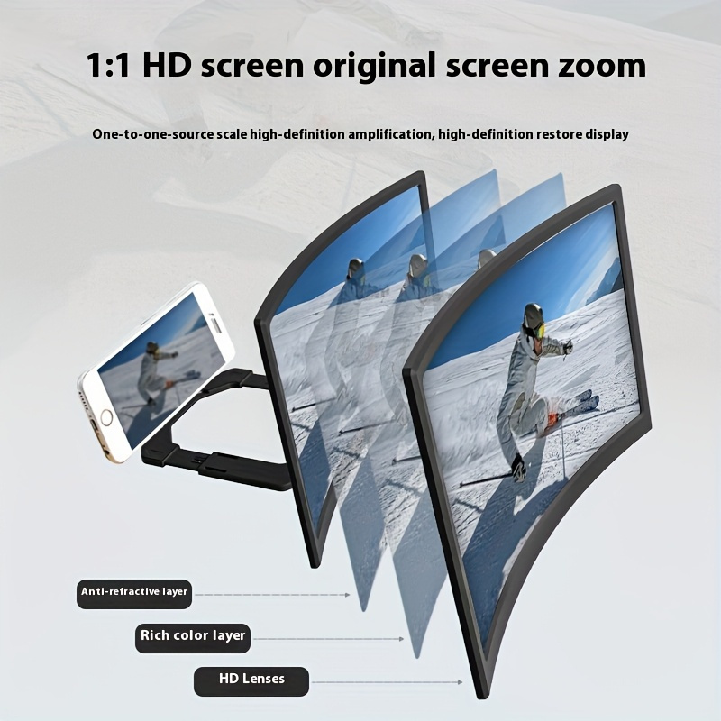 mobile phone holder curved screen adjustable viewing angle 1200r large   178 wide field of view   1800r high definition screen anti radiation mobile phone screen accessories details 2