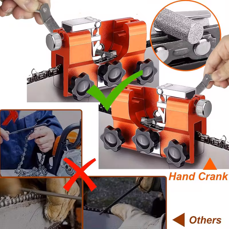 chainsaw sharpening tool chainsaw sharpening fixture with 4 grinding rods manual chainsaw sharpening fixture kit suitable for chainsaws from 4 inches to 22 inches details 0