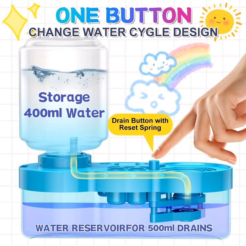 21pcs brush cleaner with drain tray and pen slot 1pc brush cleaner and 10pcs pens and 10pcs pointed head pens 5pcs brush storage holes portable painting tool water circulating brush cleaner for acrylic watercolor details 2