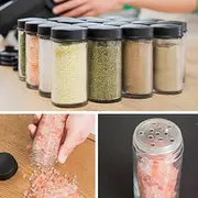 1 ensemble de étagères à épices avec 18 pots à épices, roue rotative à °, étagère à épices, bouteille à épices, ensemble de porte-bouteilles à épices en verre spécial cuisine, rangement de classification des épices, scellé et anti-humidité, rangement facile, ensemble doutils de cuisine détails 8