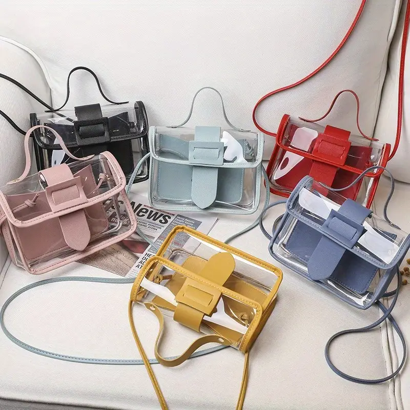 modern chic transparent womens shoulder bag versatile crossbody style in multiple colors pvc material with magnetic closure ideal for casual casual shoulder bag magnetic closure bag color handbag details 0