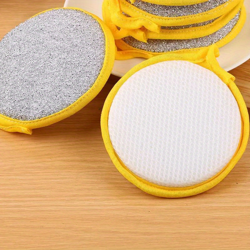 double-sided dishwashing sponge, 3   scrubbing pot brush, kitchen dish cloth, household dishcloth, oil and stain removal cleaning cloth details 8